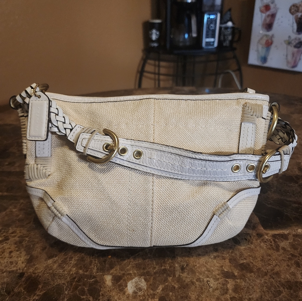 Coach Mini Straw Shoulder Bag